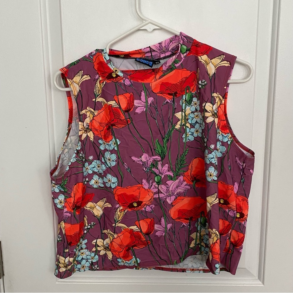 Elhoffer Design floral crop top plus size size 4X